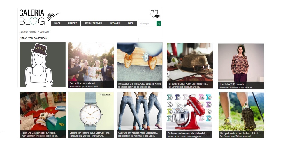Referenzen Goldstück Lifestyle-Content Kaufhof